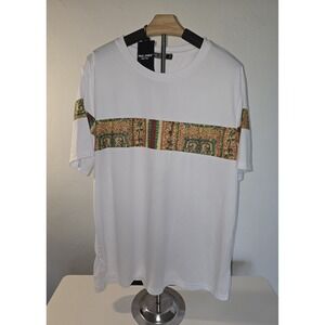 Paul Jones Men's Short Sleeve‎ Shirt White With Tribal Design XL NWT -106